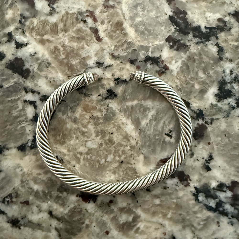 David Yurman 5mmClassic Cable Morganite Bracelet With Diamond
